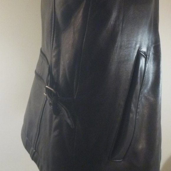 $$$ SOLD $$$ Tibor Men M Jacket OverCoat Zip Black Soft Leather Thermolite - Picture 13 of 16